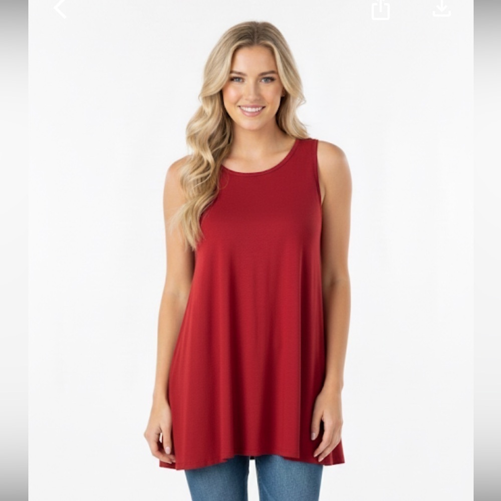 Cranberry color sleeveless top size large